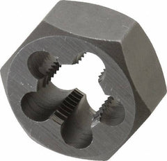 Interstate - 5/8-16 UNS Thread, 1-1/4" Hex, Right Hand Thread, Hex Rethreading Die - Carbon Steel, 5/8" Thick - Exact Tool & Supply