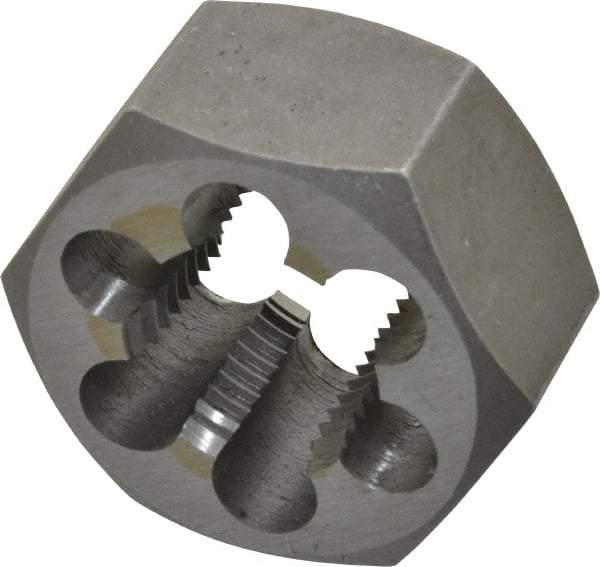 Interstate - 7/8-12 UNS Thread, 1-5/8" Hex, Right Hand Thread, Hex Rethreading Die - Carbon Steel, 7/8" Thick - Exact Tool & Supply
