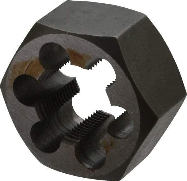 Interstate - 7/8-18 UNS Thread, 1-5/8" Hex, Right Hand Thread, Hex Rethreading Die - Carbon Steel, 7/8" Thick - Exact Tool & Supply