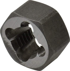 Interstate - M11x1.50 Metric Coarse Thread, 25/32" Hex, Right Hand Thread, Hex Rethreading Die - Carbon Steel, 7/16" Thick - Exact Tool & Supply
