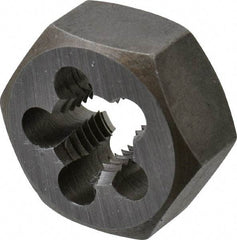 Interstate - M12x1.50 Metric Fine Thread, 1-1/16" Hex, Right Hand Thread, Hex Rethreading Die - Carbon Steel, 1/2" Thick - Exact Tool & Supply