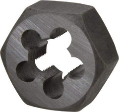 Interstate - M12x1.00 Metric Fine Thread, 1-1/16" Hex, Right Hand Thread, Hex Rethreading Die - Carbon Steel, 1/2" Thick - Exact Tool & Supply