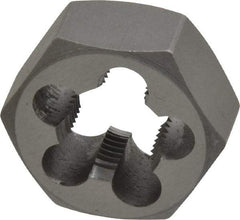 Interstate - M14x1.25 Metric Fine Thread, 1-1/16" Hex, Right Hand Thread, Hex Rethreading Die - Carbon Steel, 1/2" Thick - Exact Tool & Supply