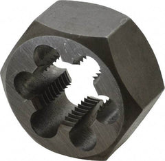 Interstate - M22x2.00 Metric Fine Thread, 1-5/8" Hex, Right Hand Thread, Hex Rethreading Die - Carbon Steel, 7/8" Thick - Exact Tool & Supply
