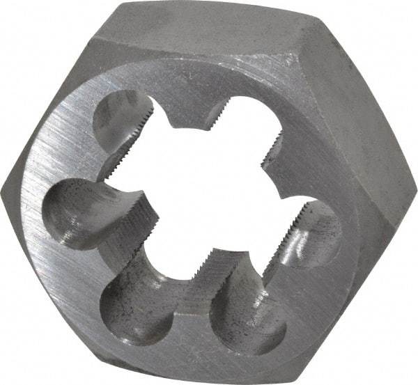Interstate - M30x1.50 Metric Fine Thread, 2-3/16" Hex, Right Hand Thread, Hex Rethreading Die - Carbon Steel, 1" Thick - Exact Tool & Supply