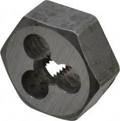 Interstate - M4x0.75 Metric Special Thread, 19/32" Hex, Right Hand Thread, Hex Rethreading Die - Carbon Steel, 1/4" Thick - Exact Tool & Supply