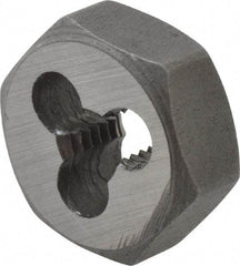 Interstate - M5x0.90 Metric Special Thread, 19/32" Hex, Right Hand Thread, Hex Rethreading Die - Carbon Steel, 1/4" Thick - Exact Tool & Supply