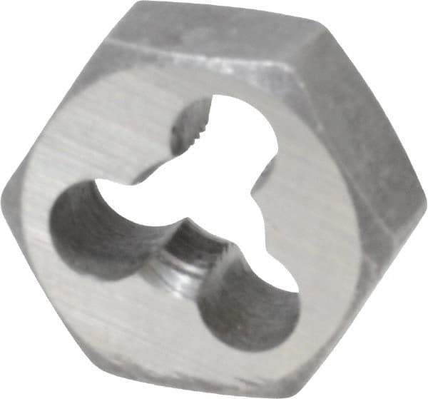 Interstate - M6x0.75 Metric Fine Thread, 19/32" Hex, Right Hand Thread, Hex Rethreading Die - Carbon Steel, 1/4" Thick - Exact Tool & Supply