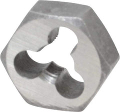 Interstate - M6x0.75 Metric Fine Thread, 19/32" Hex, Right Hand Thread, Hex Rethreading Die - Carbon Steel, 1/4" Thick - Exact Tool & Supply