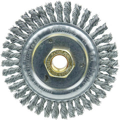 4 1/2″ Root Pass Brush-0.020″ Steel Wire 5/8-11 Dbl-H x Nut - Dually Weld Cleaning Brush - Exact Tool & Supply