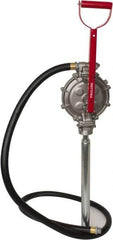 PRO-LUBE - 5 Strokes per Gal, 1/2" Outlet, Aluminum & Stainless Steel Hand Operated Transfer Pump - 42" OAL, For 15 to 55 Gal Drums, For Gasoline & Diesel Fuel - Exact Tool & Supply