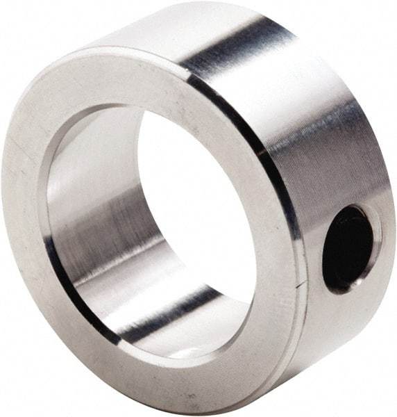 Climax Metal Products - 2-3/16" Bore, Aluminum, Set Screw Shaft Collar - 3-1/4" Outside Diam, 15/16" Wide - Exact Tool & Supply