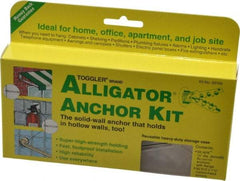 Toggler - 1/4" Diam, 1/4" Drill, 1-3/16" OAL, 3-3/8" Min Embedment Lag Shield Concrete Anchor - Plastic - Exact Tool & Supply