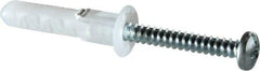 Toggler - 5/16" Diam, 5/16" Drill, 1-5/8" OAL, 1-3/8" Min Embedment Lag Shield Concrete Anchor - Plastic, Flange Head - Exact Tool & Supply