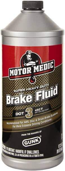 Motor Medic - 32 oz Super Heavy Duty Brake Fluid - DOT 3 Transportation - Exact Tool & Supply
