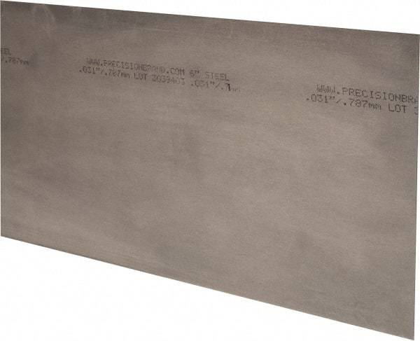Precision Brand - 10 Piece, 18 Inch Long x 6 Inch Wide x 0.031 Inch Thick, Shim Sheet Stock - Steel - Exact Tool & Supply