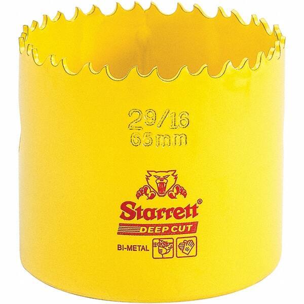 Starrett - 2-9/16" Diam, 2" Cutting Depth, Hole Saw - High Speed Steel Saw, Toothed Edge - Exact Tool & Supply