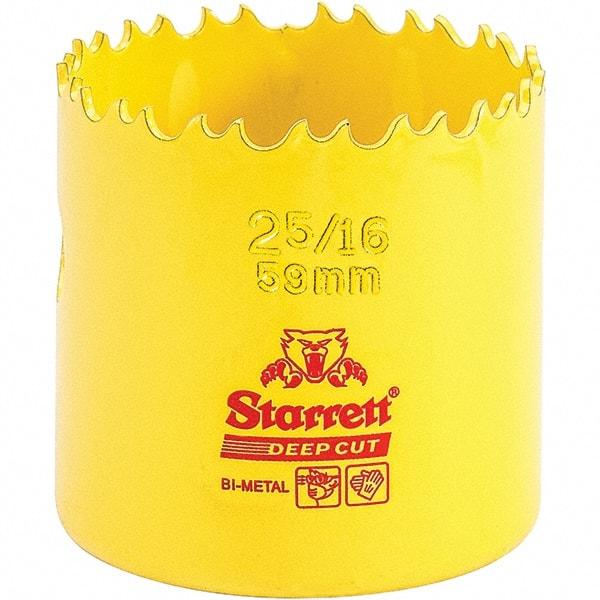 Starrett - 2-5/16" Diam, 2" Cutting Depth, Hole Saw - High Speed Steel Saw, Toothed Edge - Exact Tool & Supply