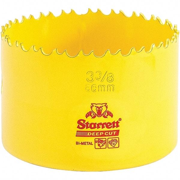 Starrett - 3-3/8" Diam, 2" Cutting Depth, Hole Saw - High Speed Steel Saw, Toothed Edge - Exact Tool & Supply