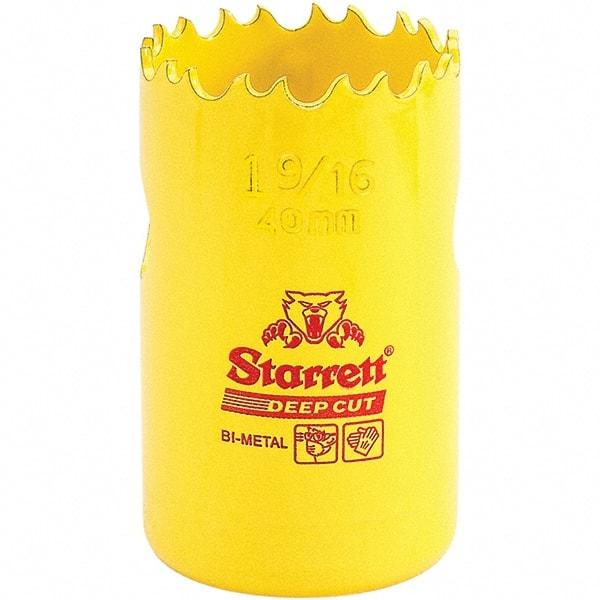 Starrett - 1-9/16" Diam, 2" Cutting Depth, Hole Saw - High Speed Steel Saw, Toothed Edge - Exact Tool & Supply