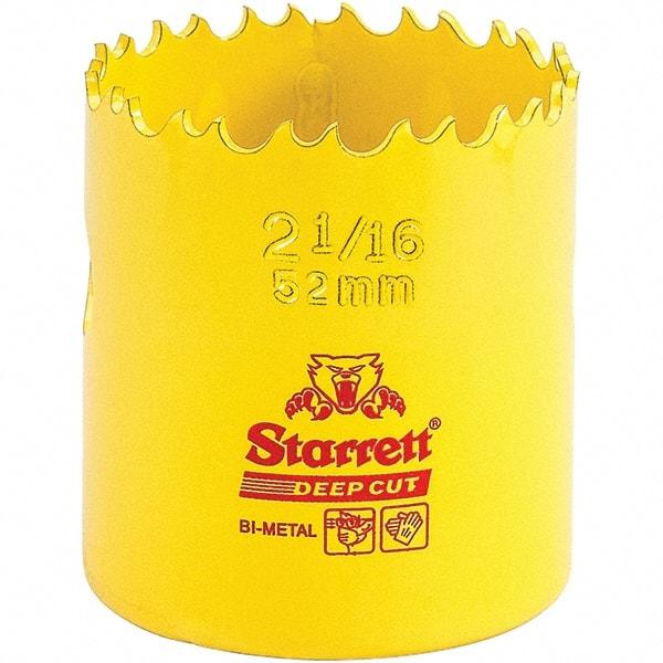 Starrett - 2-1/16" Diam, 2" Cutting Depth, Hole Saw - High Speed Steel Saw, Toothed Edge - Exact Tool & Supply