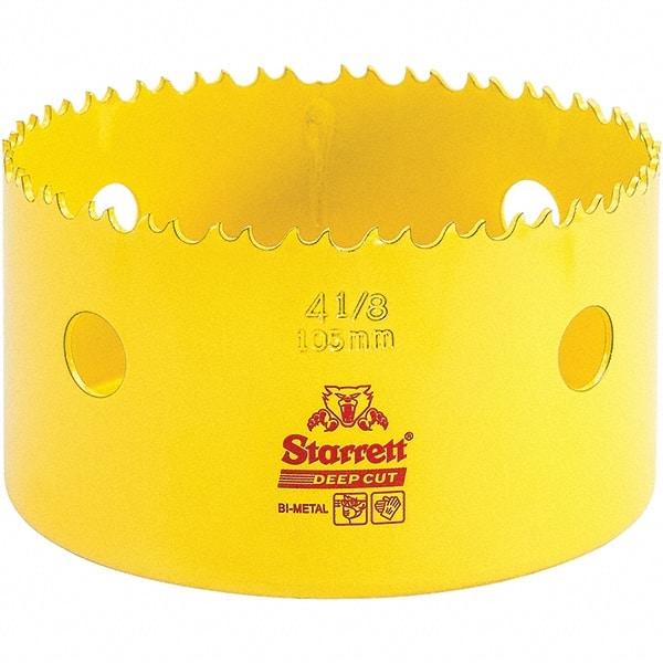 Starrett - 4-1/8" Diam, 2" Cutting Depth, Hole Saw - High Speed Steel Saw, Toothed Edge - Exact Tool & Supply