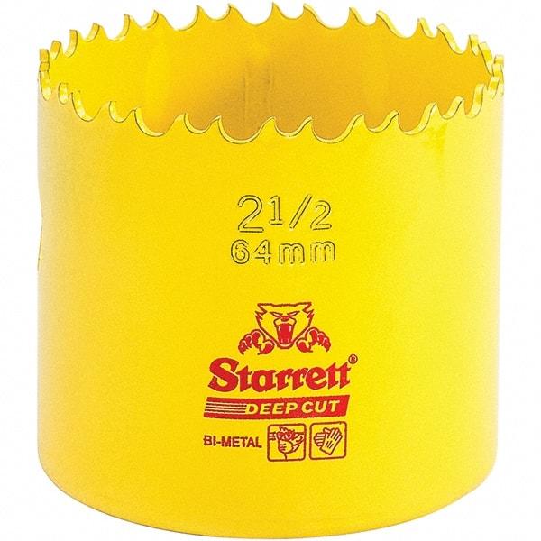 Starrett - 2-1/2" Diam, 2" Cutting Depth, Hole Saw - High Speed Steel Saw, Toothed Edge - Exact Tool & Supply