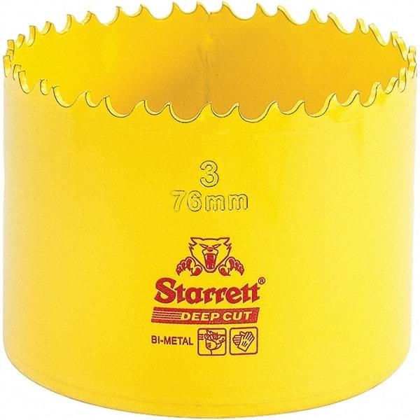 Starrett - 3" Diam, 2" Cutting Depth, Hole Saw - High Speed Steel Saw, Toothed Edge - Exact Tool & Supply