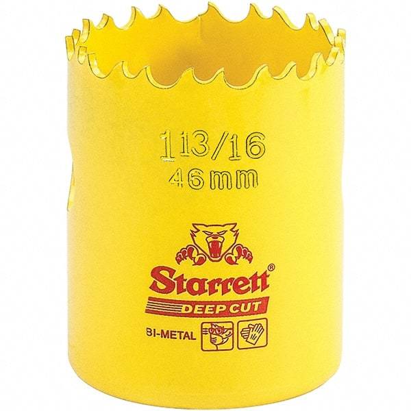 Starrett - 1-13/16" Diam, 2" Cutting Depth, Hole Saw - High Speed Steel Saw, Toothed Edge - Exact Tool & Supply