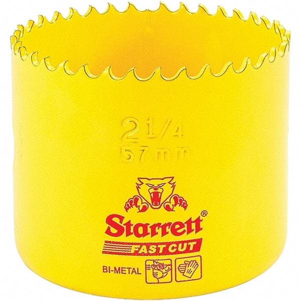 Starrett - 2-1/4" Diam, 1-5/8" Cutting Depth, Hole Saw - High Speed Steel Saw, Toothed Edge - Exact Tool & Supply