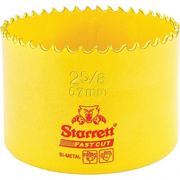 Starrett - 2-5/8" Diam, 1-5/8" Cutting Depth, Hole Saw - High Speed Steel Saw, Toothed Edge - Exact Tool & Supply