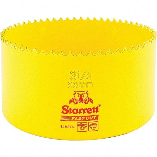Starrett - 3-1/2" Diam, 1-5/8" Cutting Depth, Hole Saw - High Speed Steel Saw, Toothed Edge - Exact Tool & Supply