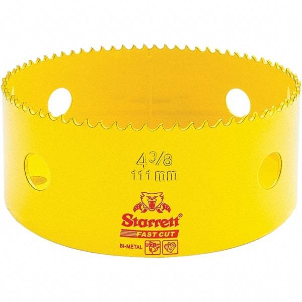 Starrett - 4-3/8" Diam, 1-5/8" Cutting Depth, Hole Saw - High Speed Steel Saw, Toothed Edge - Exact Tool & Supply