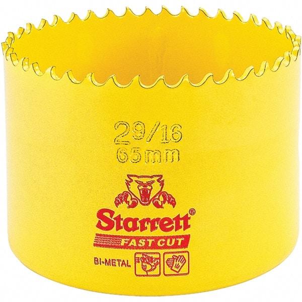 Starrett - 2-9/16" Diam, 1-5/8" Cutting Depth, Hole Saw - High Speed Steel Saw, Toothed Edge - Exact Tool & Supply