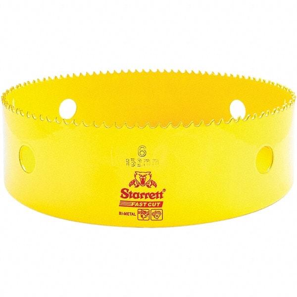 Starrett - 6" Diam, 1-5/8" Cutting Depth, Hole Saw - High Speed Steel Saw, Toothed Edge - Exact Tool & Supply