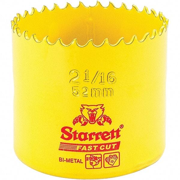 Starrett - 2-1/16" Diam, 1-5/8" Cutting Depth, Hole Saw - High Speed Steel Saw, Toothed Edge - Exact Tool & Supply