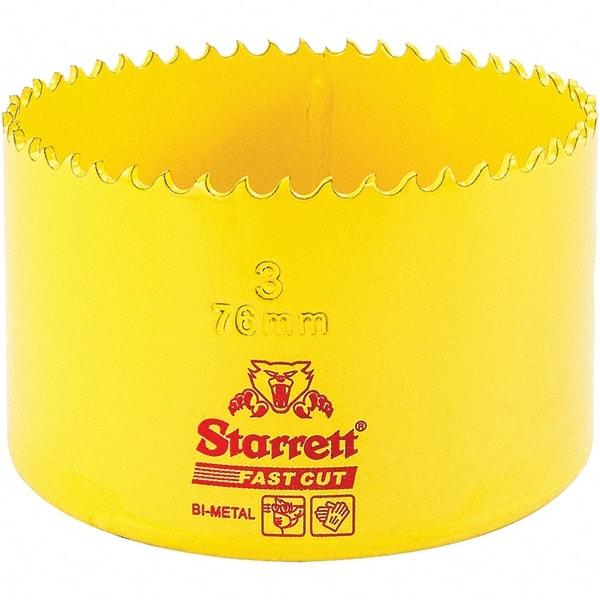 Starrett - 3" Diam, 1-5/8" Cutting Depth, Hole Saw - High Speed Steel Saw, Toothed Edge - Exact Tool & Supply