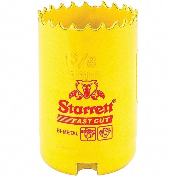 Starrett - 1-3/8" Diam, 1-5/8" Cutting Depth, Hole Saw - High Speed Steel Saw, Toothed Edge - Exact Tool & Supply