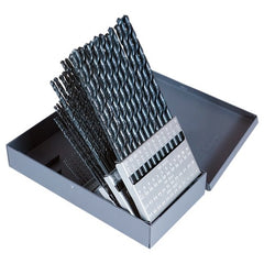 #1-#60 RHS / RHC HSS 118 Degree Radial Point General Purpose Taper Length Drill Set - Steam Oxide - Exact Tool & Supply
