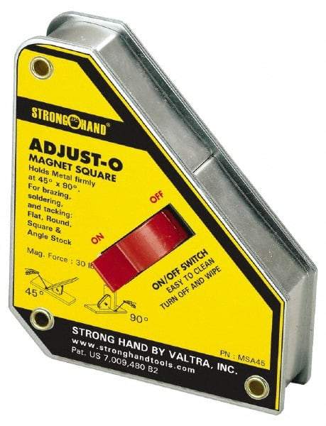 Strong Hand Tools - 3-3/4" Wide x 1" Deep x 4-3/8" High Magnetic Welding & Fabrication Square - 30 Lb Average Pull Force - Exact Tool & Supply