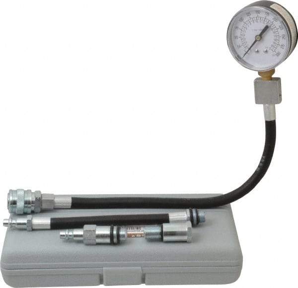 Value Collection - 12" Hose Length, 0 to 300 psi, Mechanical Automotive Compression Tester - 5 Lb Graduation, Steel - Exact Tool & Supply