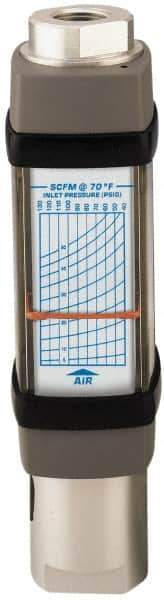 Hedland - 1/2" NPTF Port Compressed Air & Gas Flowmeter - 600 Max psi, 100 SCFM, Anodized Aluminum - Exact Tool & Supply
