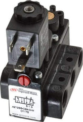 ARO/Ingersoll-Rand - 1/4" Inlet x 1/4" Outlet, Solenoid Actuator, Spring Return, 2 Position, Body Ported Solenoid Air Valve - 24 VDC Input, 54 CFM, 1.5 CV, 4 Way, 150 psi, 2-15/16" Long x 1-15/16" Wide x 1-15/16" High, 0 to 180°F - Exact Tool & Supply