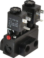 ARO/Ingersoll-Rand - 1/4" Inlet x 1/4" Outlet, Solenoid Actuator, Solenoid Return, 3 Position, Body Ported Solenoid Air Valve - 24 VDC Input, 32 CFM, 0.9 CV, 4 Way, 150 psi, 2-15/16" Long x 1-15/16" Wide x 1-13/16" High, 0 to 180°F - Exact Tool & Supply
