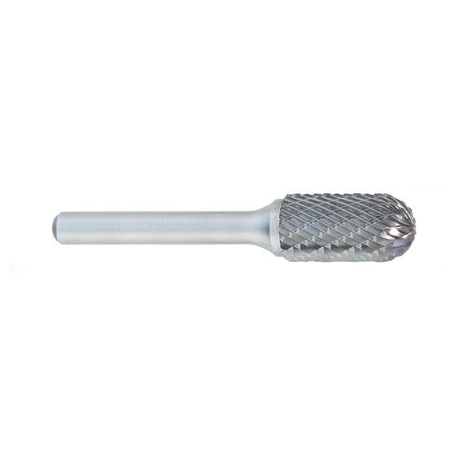 SC-1 -1/4 × 5/8 LOC × 1/4 Shank × 2 OAL Cylindrical Ball Nose Carbide Medium Tough Cut Burr - Exact Tool & Supply