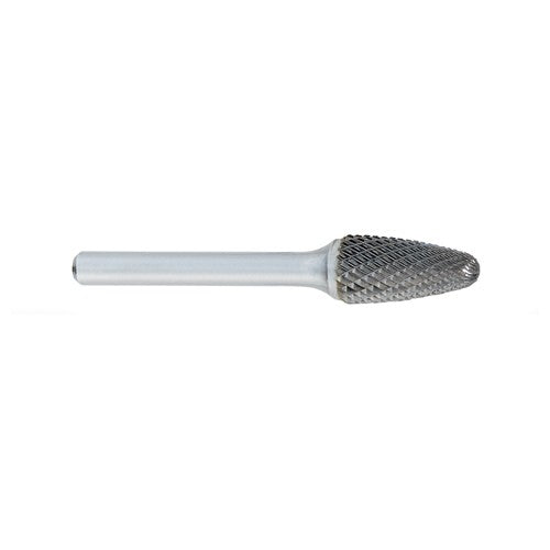 SG-1 -6mm × 16mm LOC × 6mm Shank × 50mm OAL Pointed Tree Carbide Medium Tough Cut Burr - Exact Tool & Supply