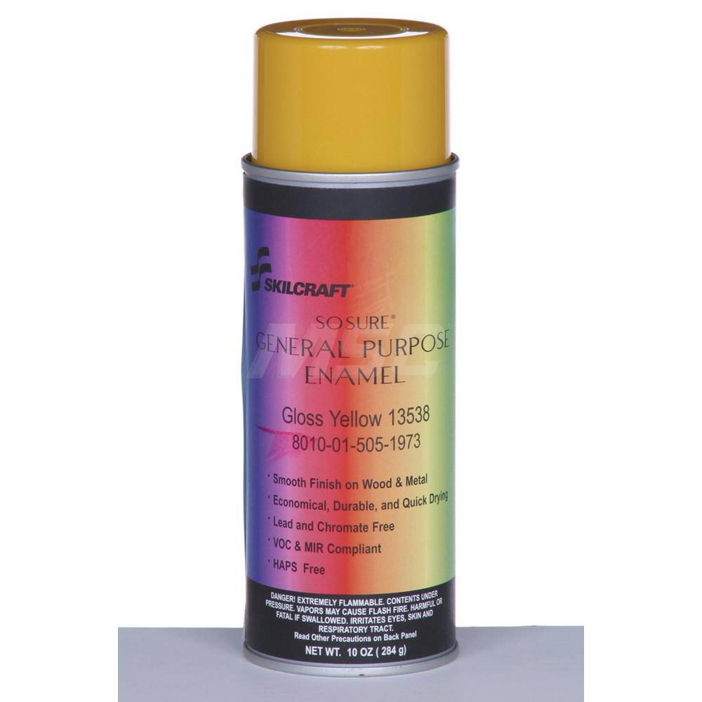 Ability One - Spray Paints; Type: Aerosol Enamel ; Finish: Gloss ; Tack-free Dry Time (Minutes): 30 ; Recoat Dry Time (Hours): 48 ; Recoat Dry Time (Minutes): 120 - Exact Tool & Supply