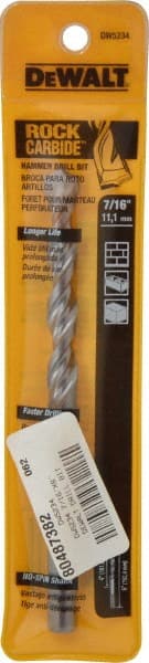 DeWALT - 7/16" Diam, Round with Flats Shank, Carbide-Tipped Rotary & Hammer Drill Bit - Exact Tool & Supply
