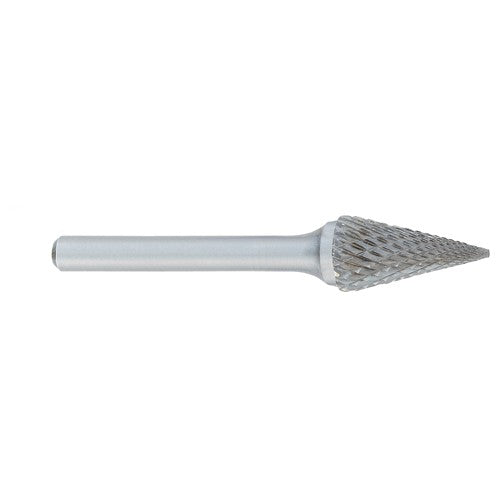 SM-1 -1/4 × 1/2 LOC × 1/4 Shank × 2 OAL Pointed Tree Carbide Medium Tough Cut Burr - Exact Tool & Supply