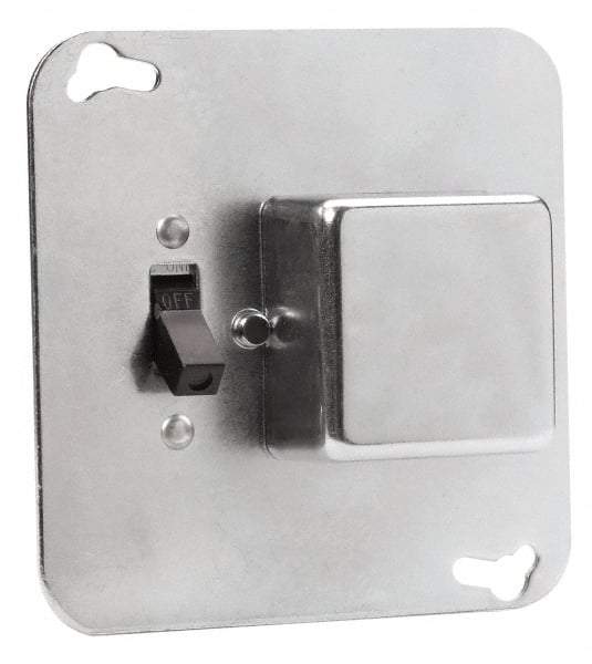Cooper Bussmann - 125 VAC, Indicating Fuse Cover - For Use with 4 Inch Square Boxes, FUSTAT Plug Fuses and FUSTRON Plug Fuses - Exact Tool & Supply